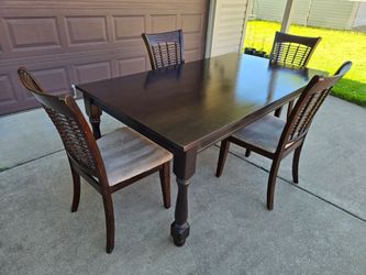 Dark Wood Dinning Table Set