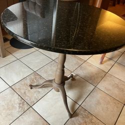 Solid Marble Table With Metal Base