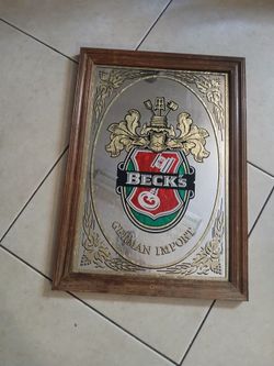 1990 Becks 20x14 Glass Mirror Excellent Condition