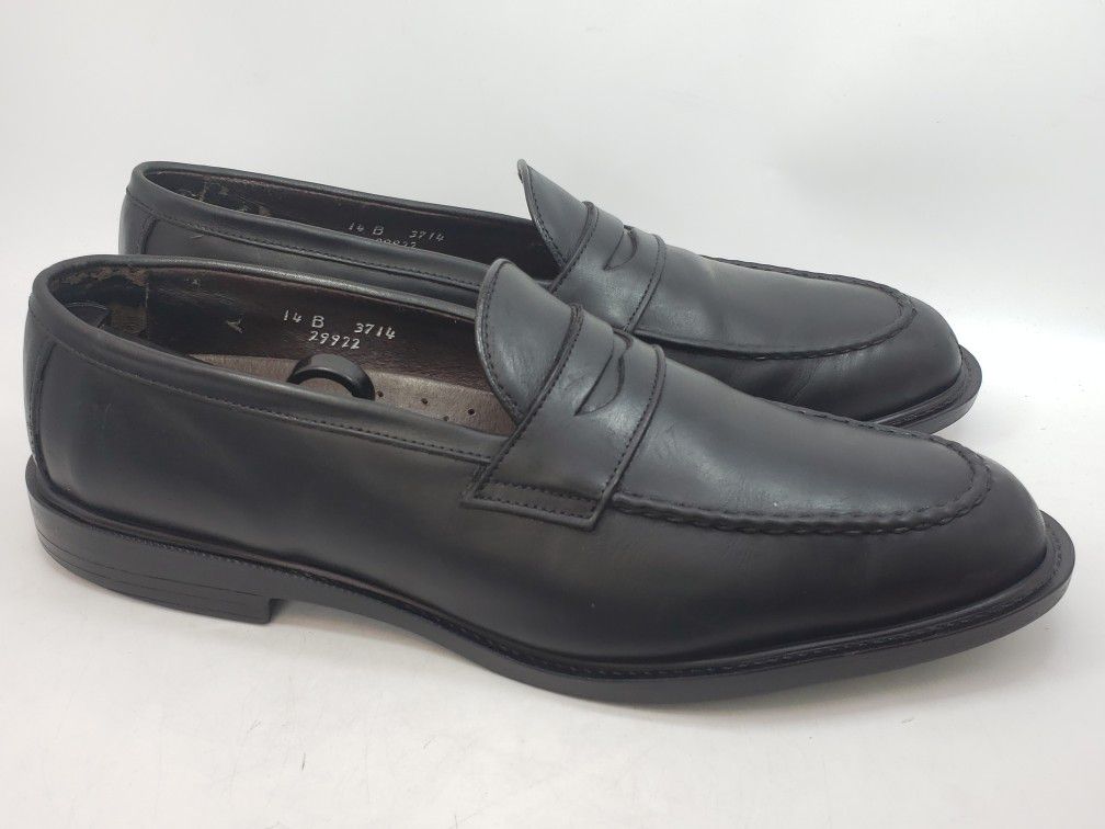 Allen Edmonds Mens Black Leather Slip On Dress Shoes Penny Loafers Size US 14 B
