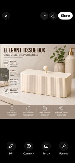 Modern Ribbed Tissue Box Cover – 3D Printed Home Decor