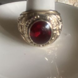 Vintage United States Army 14 Kt RGP Men’s Ring Red Stone Size 9