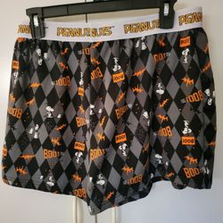 Pair of men's or women's Peanuts Snoopy and Woodstock Halloween pajama or boxer shorts Size Large