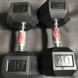 Set Of 2 40 Pound Dumbells 80Lbs Total
