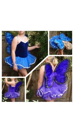 New FAIRY COSTUME Leotard w/Tutu & Wings