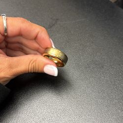 Size 10 Gold tungsten Ring