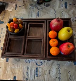 7 pcs wooden serving trays