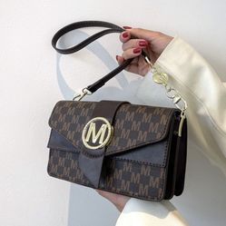 Trendy Letter Printed Women's Fashionable Multi-compartment Flap Shoulder Bag For Women Retro Letter Print Shoulder Bag Classic Style Crossbody Bag Wo