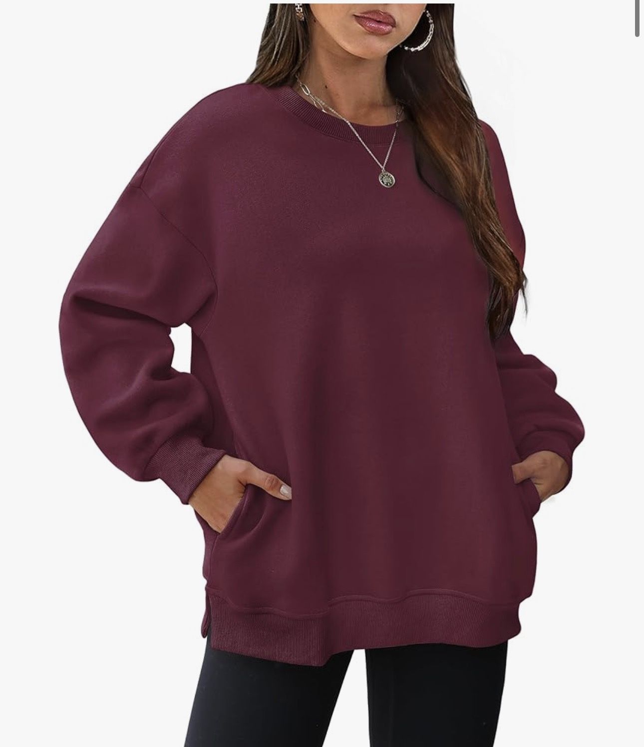 Oversized Fleece Sweater With Pockets 🤍 S-2XL 