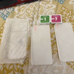 iPhone Pro Clear Case With 2 Screen Protectors Full Kit 