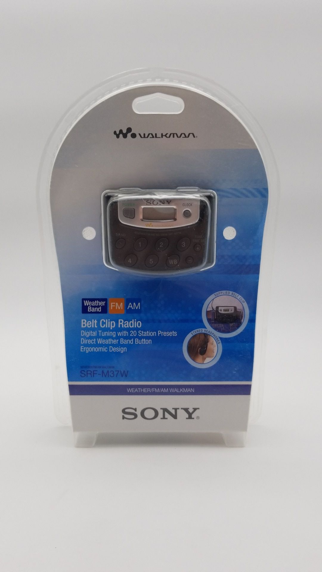 Sony SRF-M37W Walkman Digital Tuning Weather FM Am Stereo Radio Black New