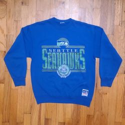 Vintage Seattle Seahawks Sweatshirt Nutmeg Mills Crew neck NFL 90s Shirt Mens
