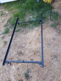Twin metal adjustable rolling bed frame
