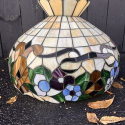 Vintage Antique Handmade Stained Glass Light
