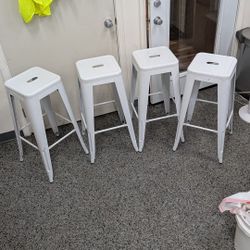 Set Of Four Metal Bar Stools.  30 In High. City Of Orange. $30 Price Is Firm 