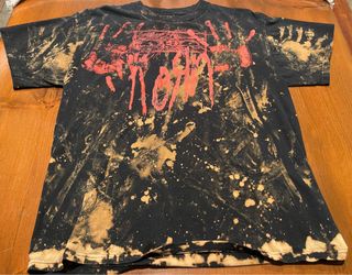 Vintage Customized Acid Wash Korn Bloody Hands Shirt Large