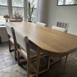 CB2 Natural Oak 90” Dining Table 