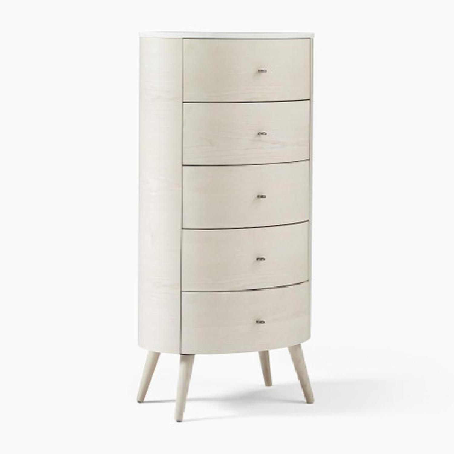 West Elm White Bedroom Set: Queen Bed, 2 Dressers, & Nightstand