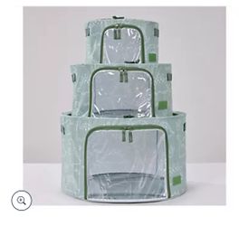 Periea Set of 3 Round Childrens Collapsible Storage Boxes