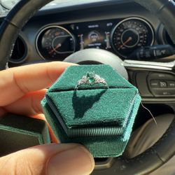 Emerald And diamond Engagement Ring