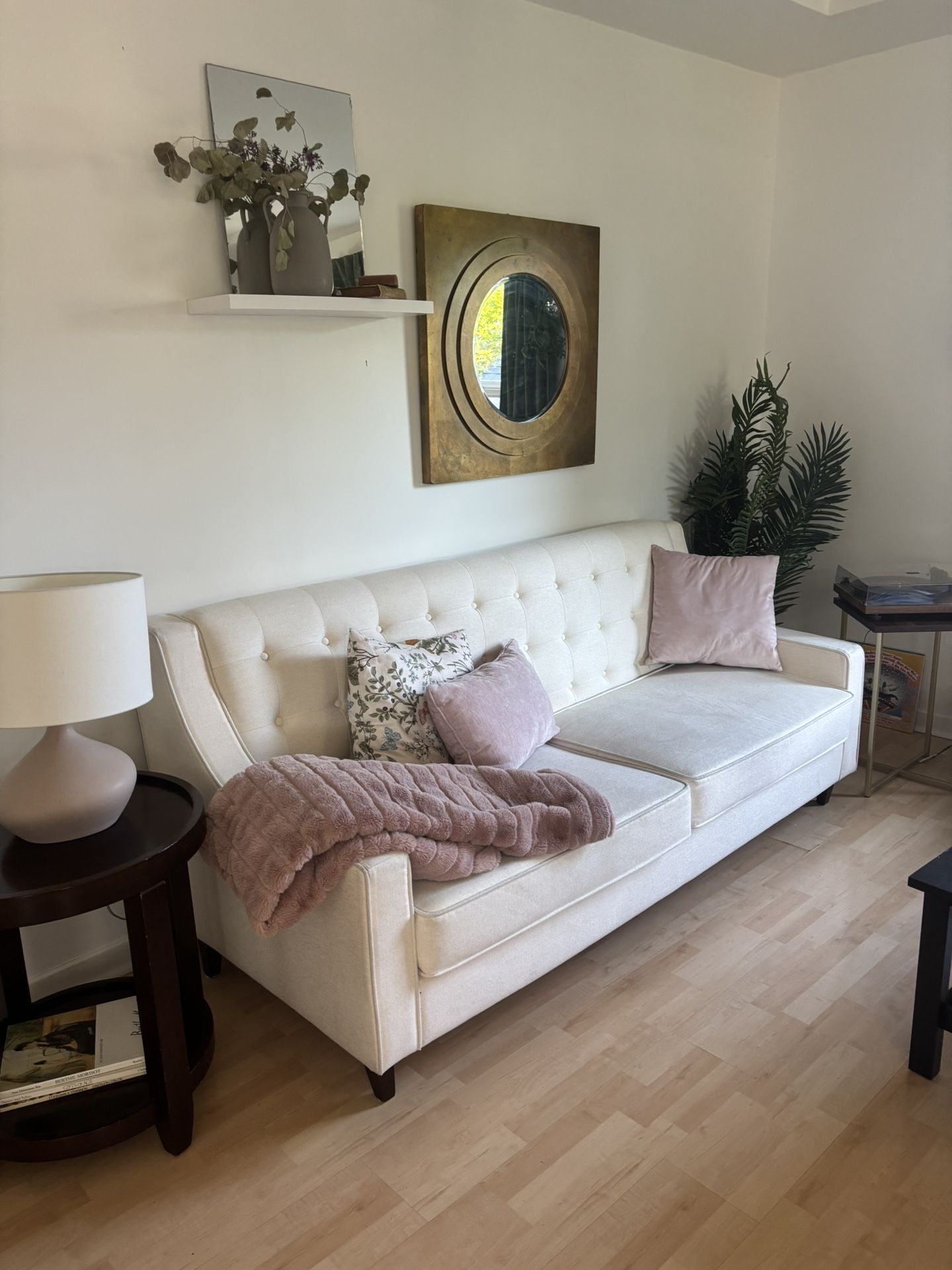 White Couches + End tables