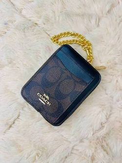 Coach Zip Card Case Wallet In Signature Canvas