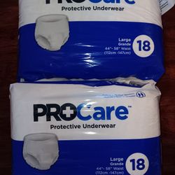 Size Large Procare Adult Diapers 2 Packs For $5