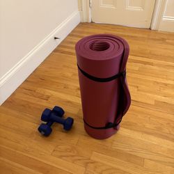 Yoga Mat And Weights