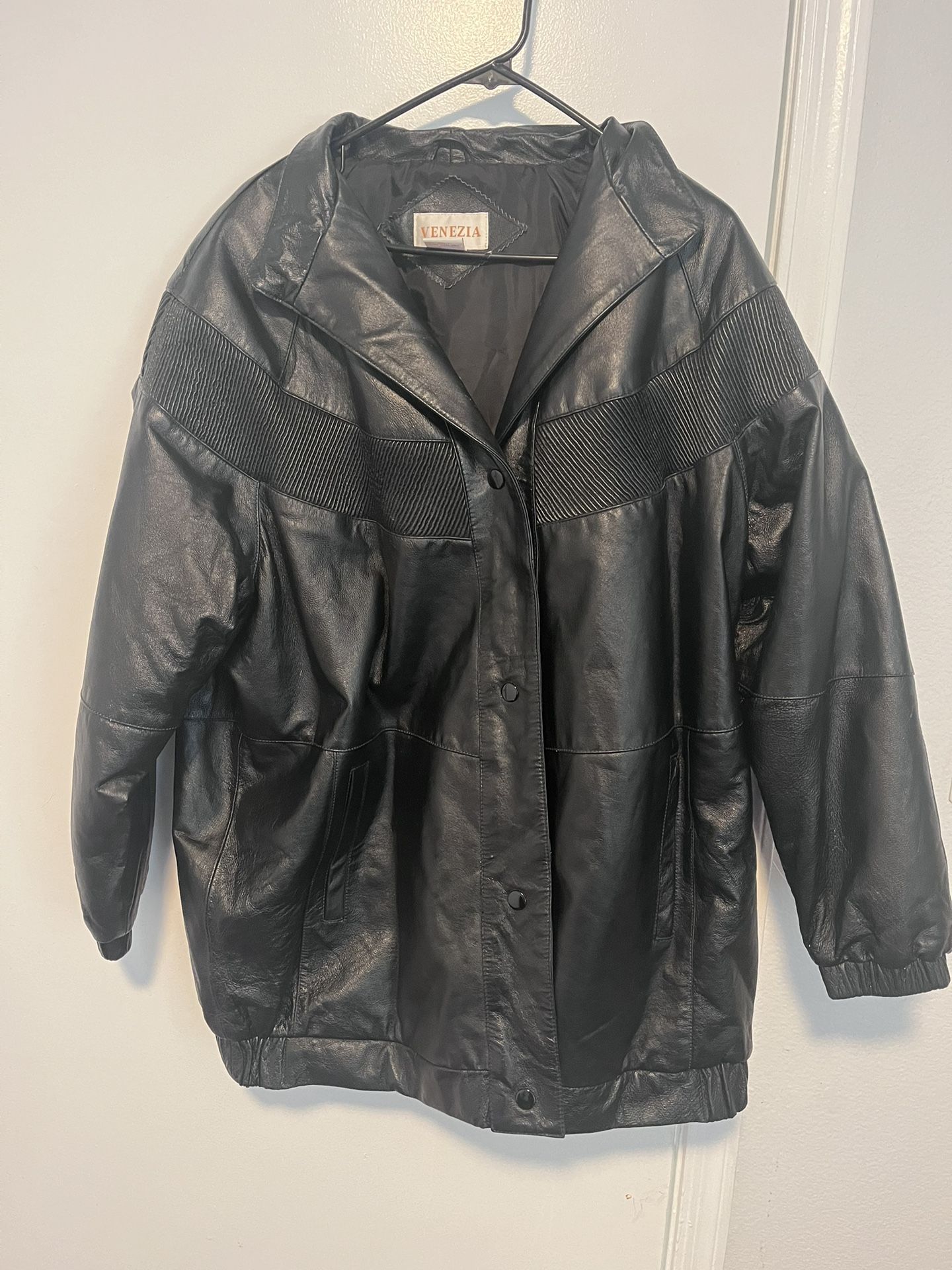 Venezia Leather 90s Style Jacket 