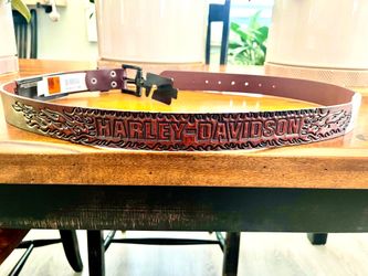 “NEW “ Mens Leather Harley Belt. Size (40) Brown Flame HD