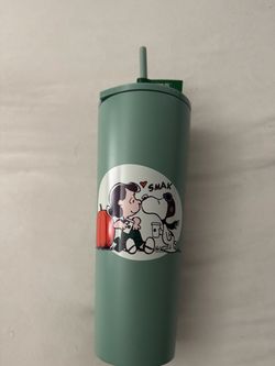 Peanuts x Starbucks Sage Green Cold Cup w/ Straw – Brand New with Tag