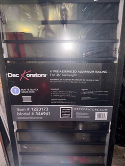 Deckorators 6ft Pre-Assembled Aluminum Railing Matte Black