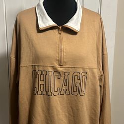 Brown quarter zip