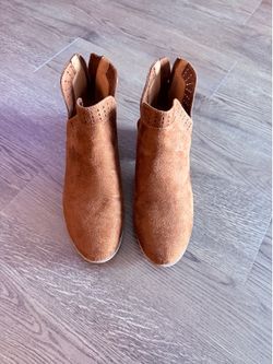 Tan suede ankle boots