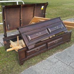 Queen Size Sleigh Storage Bed