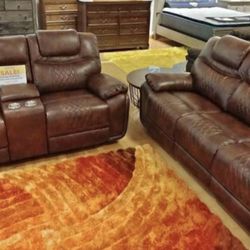 Santiago two-piece sofa loveseat recliner living room $1099 with easy finance