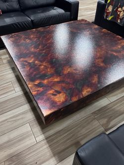 Steel rolling coffee table