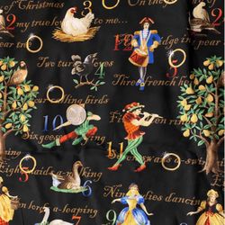 Holiday christmas winter snowflakes reindeer hollies fabric sleigh 5varied sewing bundle quilting