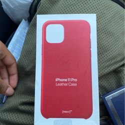 iPhone 11 Pro Red Leather Case