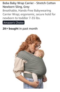Boba Baby Wrap Carrier, Grey