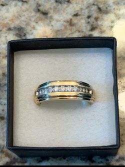 10K Gold Men’s Wedding diamond ring 3/4 Karat- Size 10