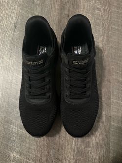 Skechers slip-in tennis, black, size7