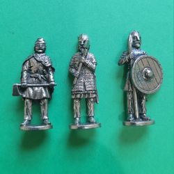 Viking Nordic Warriors Role Playing Pack of 3 Miniature Figures 1.5" Tall.