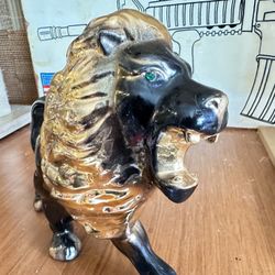 Rare Large Premium Condition mid-century Stalking Lion