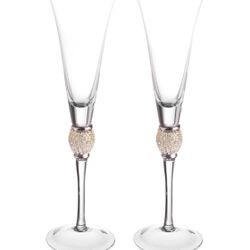 Set Of 2 Champagne Flutes with Rhinestone 