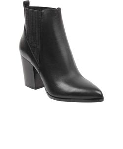 Marc Fisher LTD Glorry Black Leather Ankle Booties Women’s Size 11M Block Heel