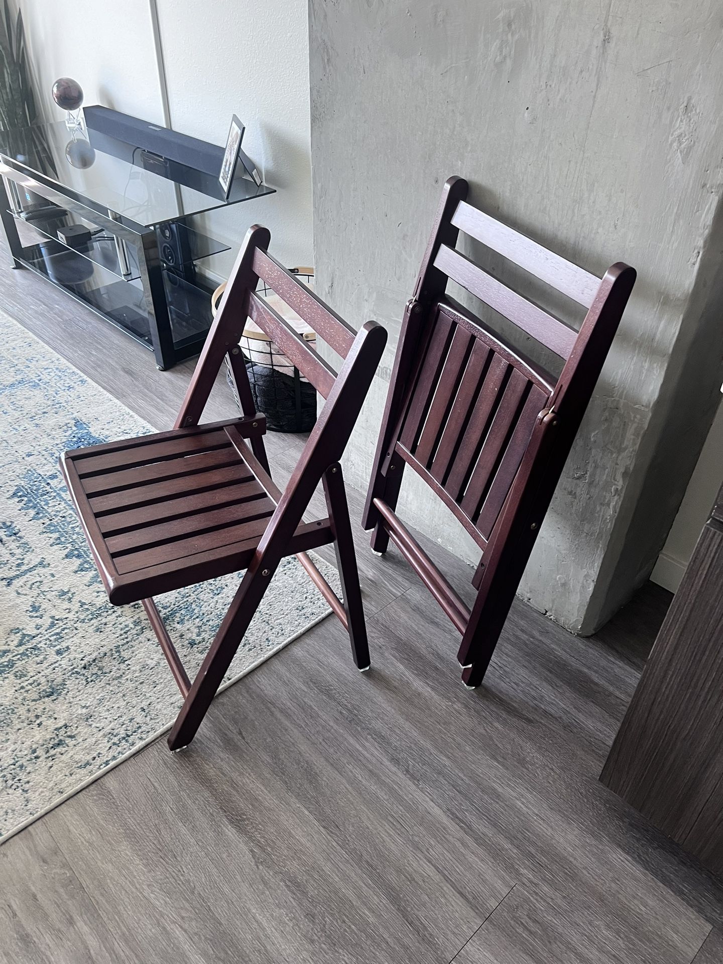 World Market Wood Folding Chairs (2)