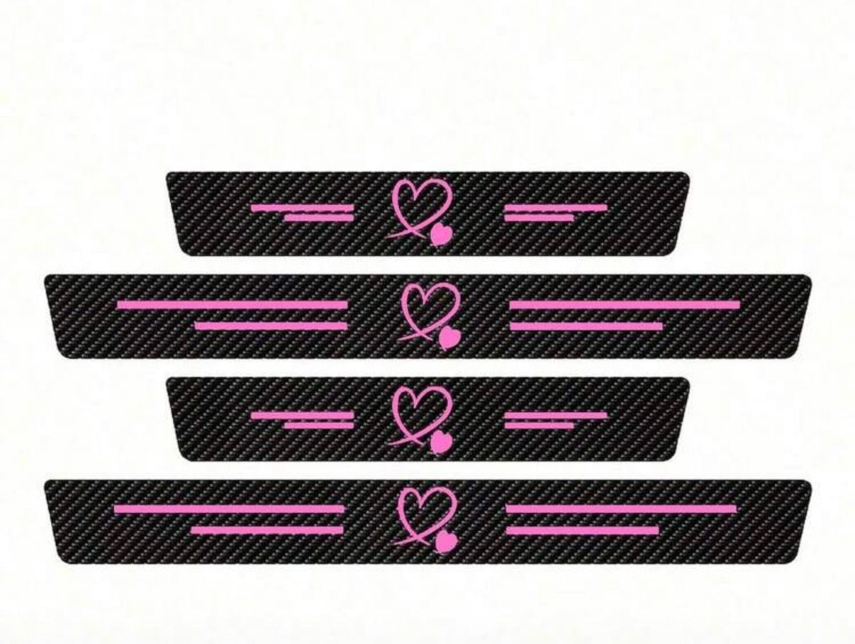 4 pcs carbon fiber door sills protectors