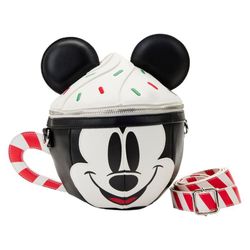 New Loungefly Disney Christmas Mickey Mouse Hot Cocoa Holiday Crossbody Bag