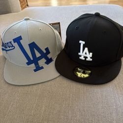 2 BRAND NEW DODGER HATS! 